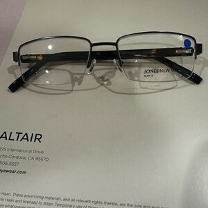 Jones New York Men's gunmetal Rectangular Glasses